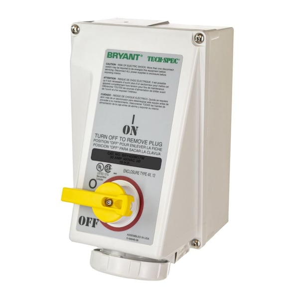 IEC Pin and Sleeve Device, Female, 30A 3- Phase Delta 600V AC, 3-Pole 4-Wire Grounding, Watertight